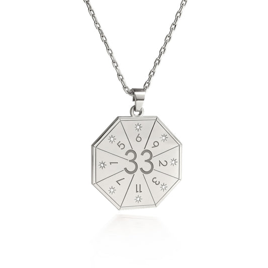 Naszyjnik z wisiorkiem Mistrza Miłości (33) w kolorze srebrnym – Pieczęć Służby Sercem