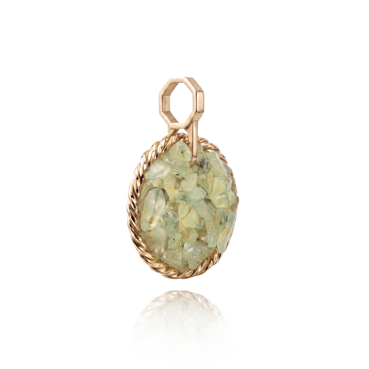 Amulet tensorowy z Prehnitem - Srebro 925 pozłacane