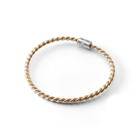 Miedziana bransoletka tensorowa w kolorze złotym ze srebrnym zapięciem - Kubit Zaginiony (177 MHz)