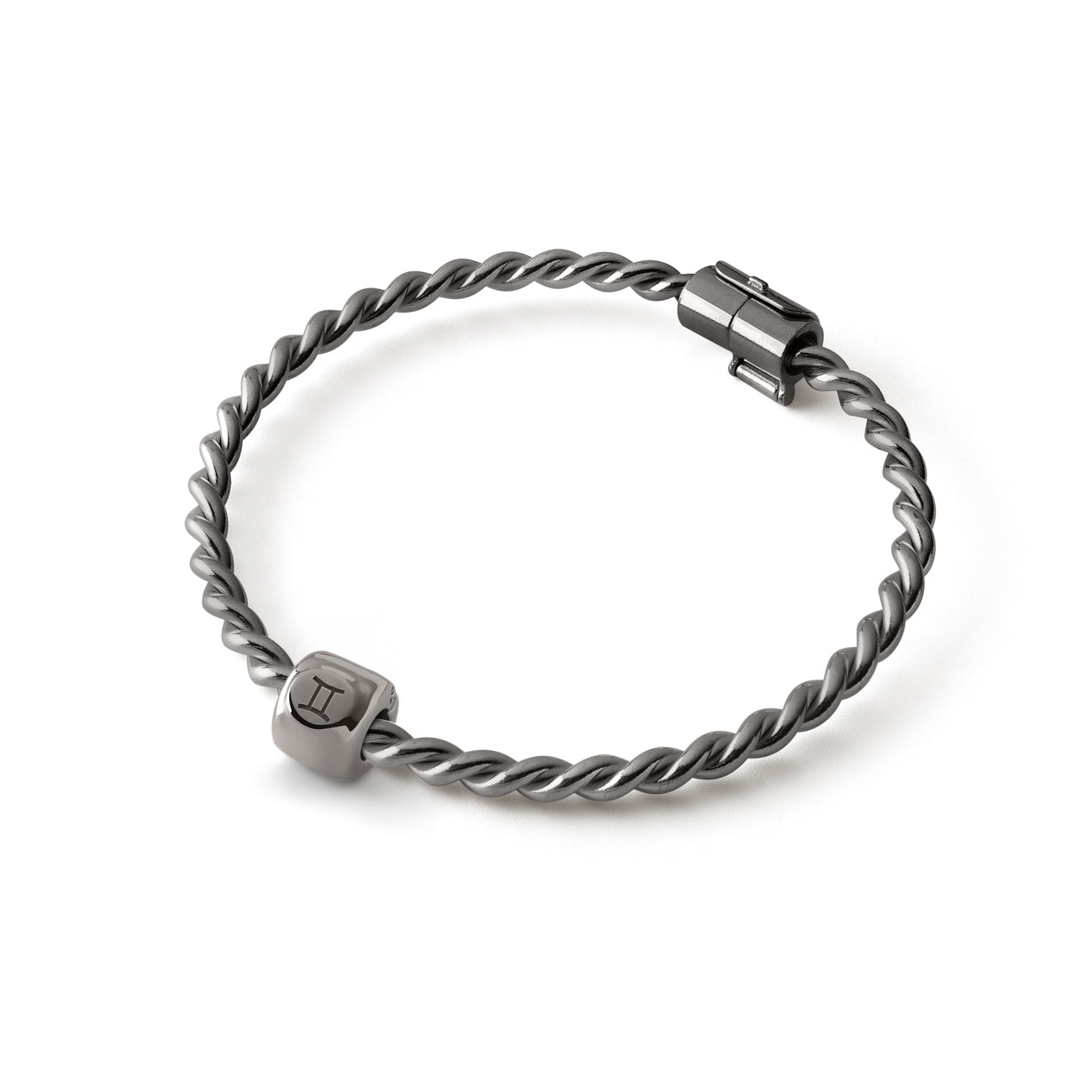 Charms ze znakiem zodiaku Bliźnięta (♊︎) Czarny - srebro pr. 925