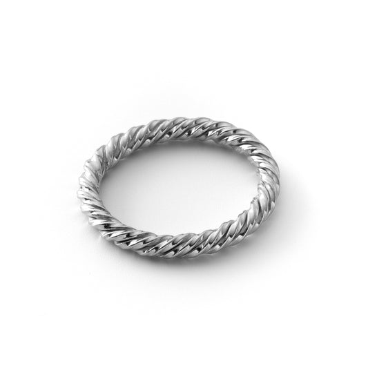 Srebrny pierścionek tensorowy pokryty platyną - Amulet ochronny