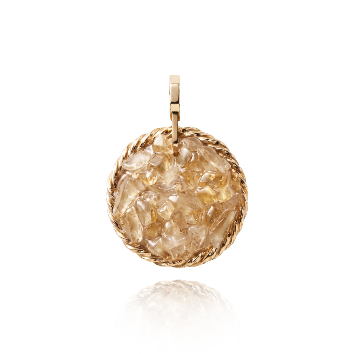 Amulet tensorowy z Cytrynem - Srebro 925 pozłacane