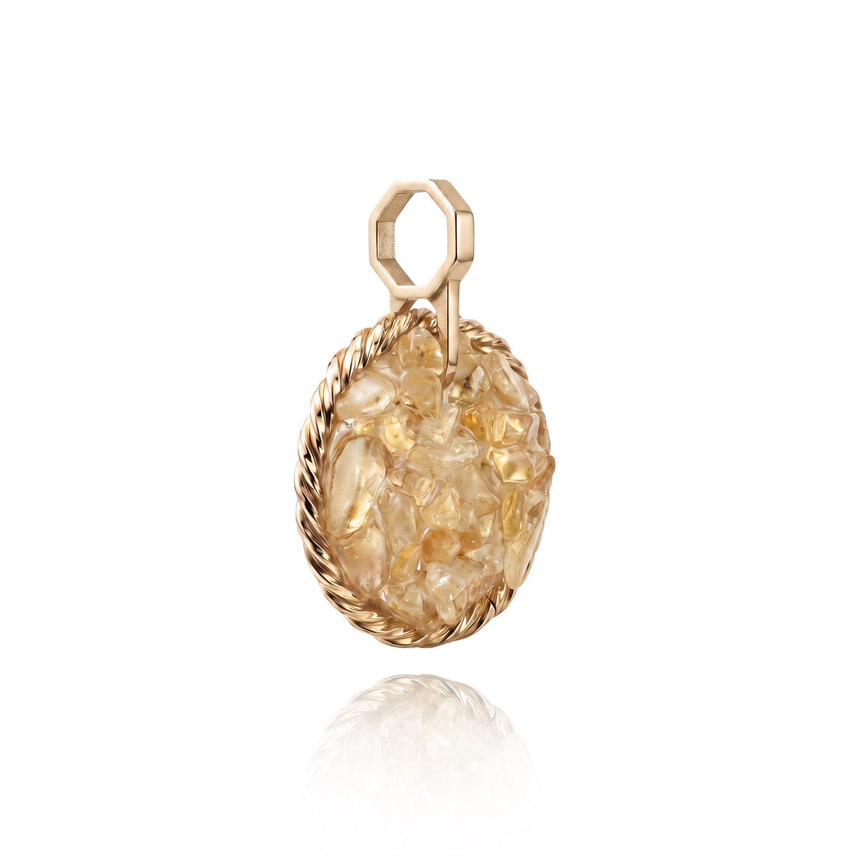 Amulet tensorowy z Cytrynem - Srebro 925 pozłacane