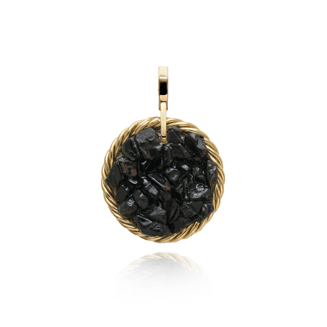 Amulet tensorowy z Czarnym Turmalinem – Mosiądz pozłacany