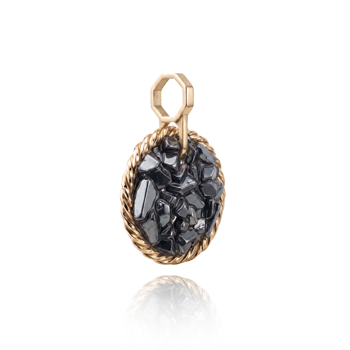 Amulet tensorowy z Hematytem - Srebro 925 pozłacane