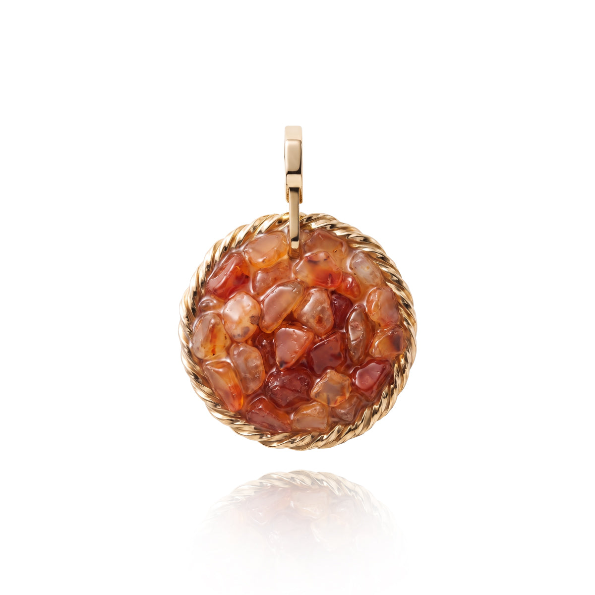 Amulet tensorowy z Karneolem - Srebro 925 pozłacane