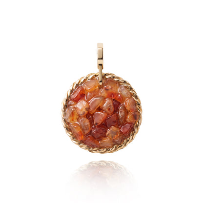 Amulet tensorowy z Karneolem - Srebro 925 pozłacane