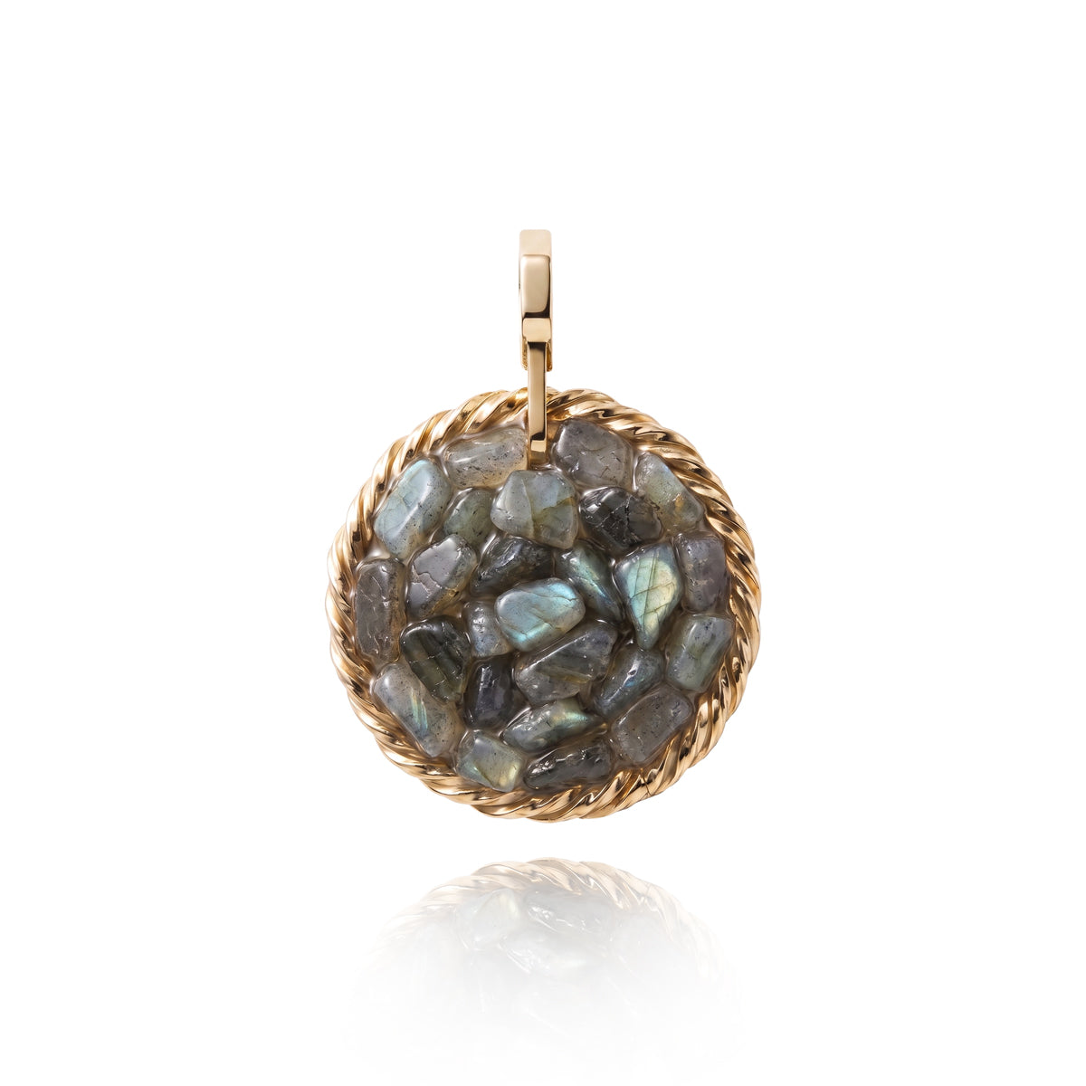 Amulet tensorowy z Labradorytem - Srebro 925 pozłacane
