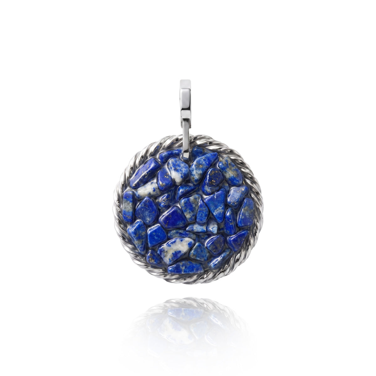 Amulet tensorowy z Lapis Lazuli - Srebro 925 pokryte platyną