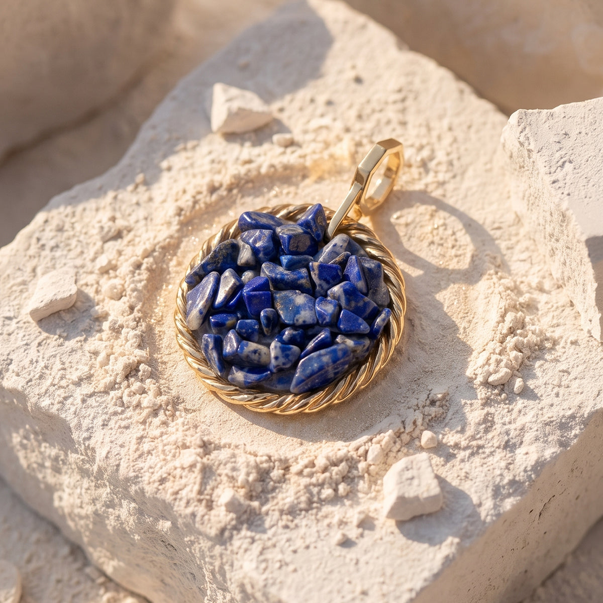 Amulet tensorowy z Lapis Lazuli - Srebro 925 pozłacane