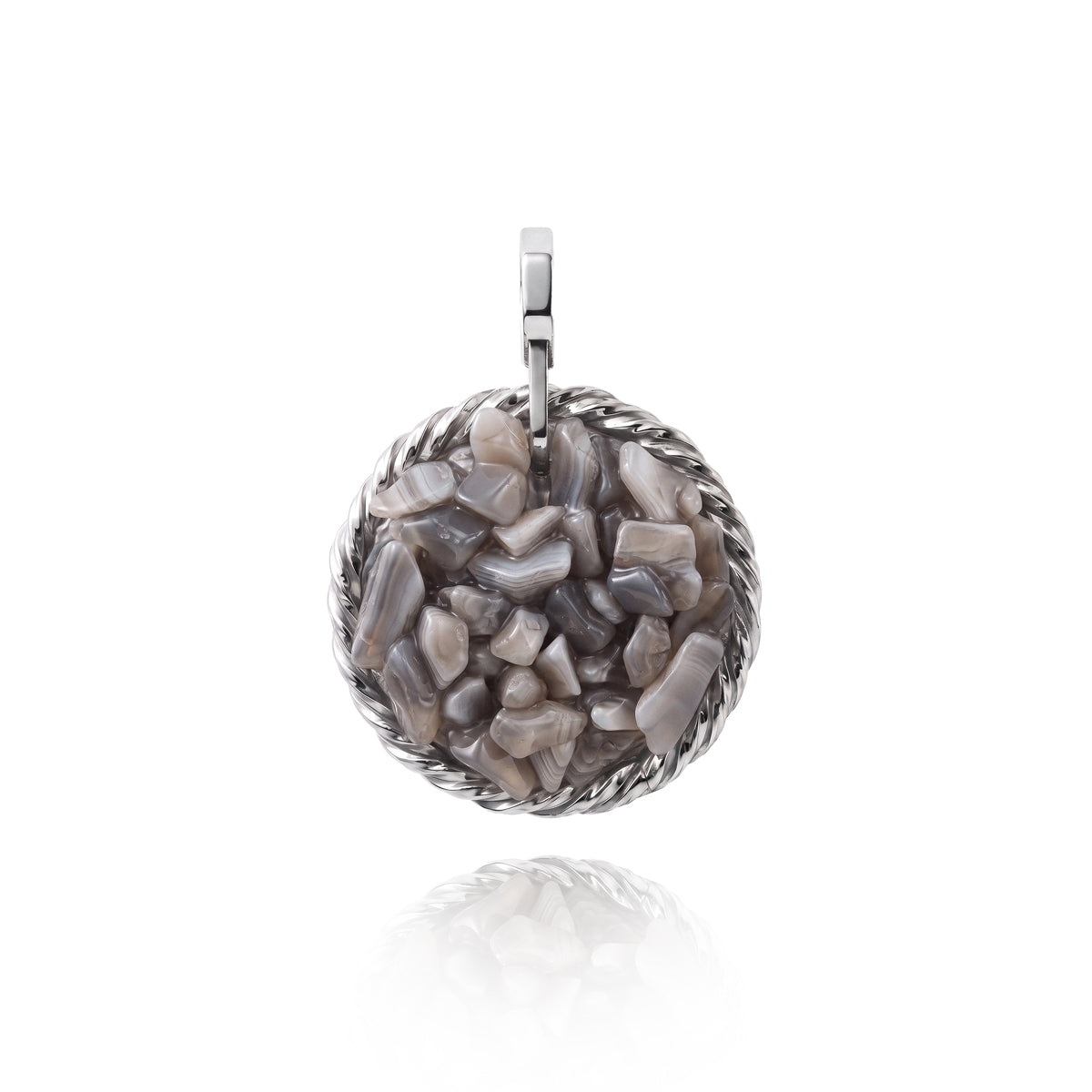 Amulet tensorowy z Onyksem - Srebro 925 pokryte platyną