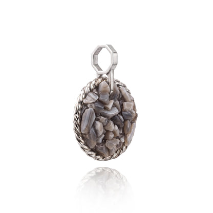 Amulet tensorowy z Onyksem - Srebro 925 pokryte platyną