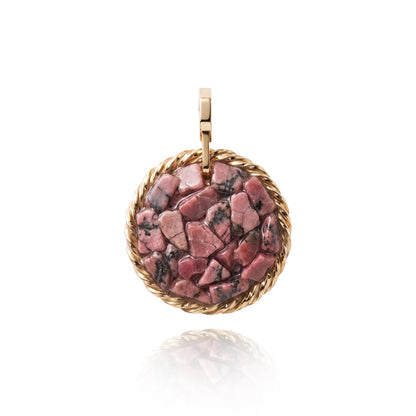 Amulet tensorowy z Rodonitem - Srebro 925 pozłacane