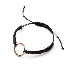 Hand-woven black bracelet – Royal <tc>cubit</tc> in yellow gold