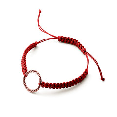 Hand-woven red bracelet – Royal <tc>cubit</tc> in rose gold