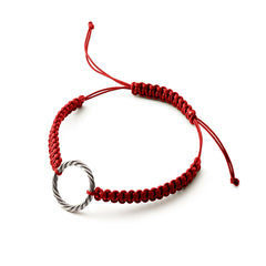 Hand-woven red bracelet – Royal <tc>cubit</tc> in platinum