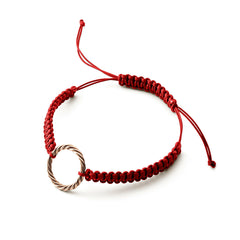 Hand-woven red bracelet – Royal <tc>cubit</tc> in yellow gold