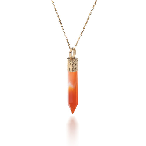 Naszyjnik 44 cm z Karneolem – Srebro 925 pozłacane