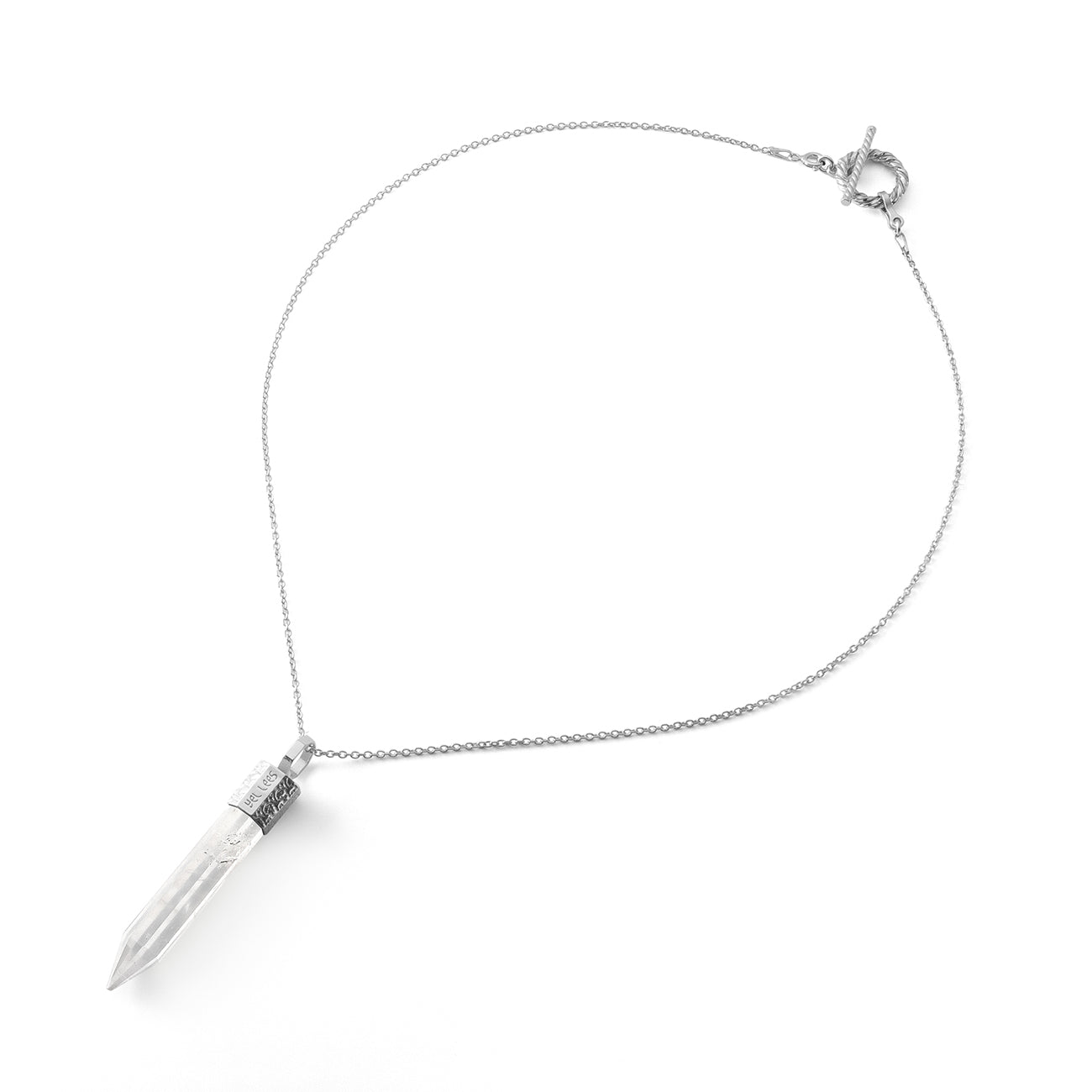 Naszyjnik z Kryształem Górskim – Srebro 925 pokryte platyną