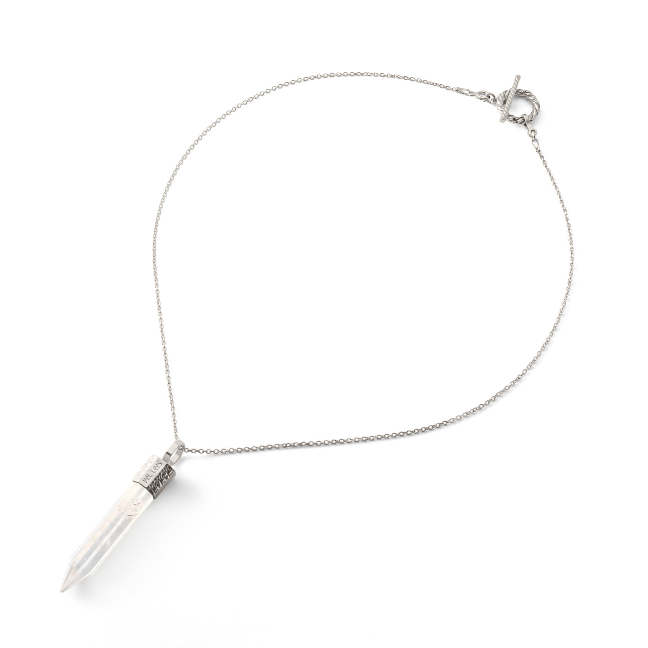 Naszyjnik 44 cm z Kryształem Górskim – Srebro 925 pokryte platyną