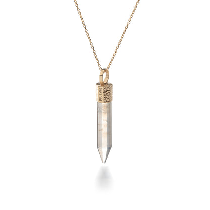 Naszyjnik 44 cm z Kryształem Górskim – Srebro 925 pozłacane