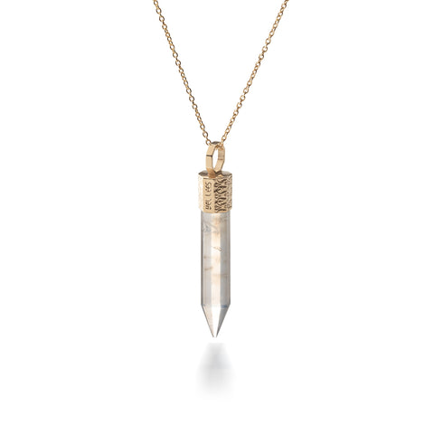 Naszyjnik 44 cm z Kryształem Górskim – Srebro 925 pozłacane