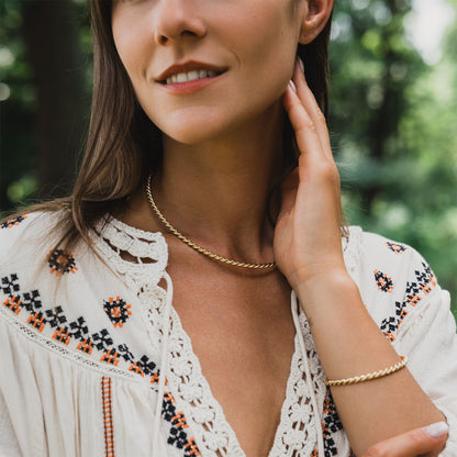 Miedziany naszyjnik tensorowy w kolorze złotym - Kubit Królewski (144 MHz)