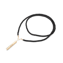 Matte tourmaline 6 mm breath necklace, 925 silver coated with gold