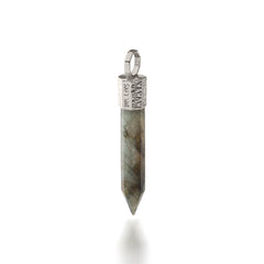 Zawieszka z Labradorytem – Brąz pokryty platyną