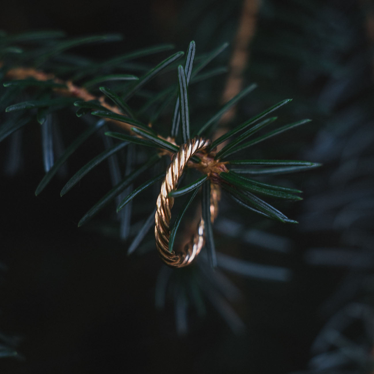 Srebrny pierścionek tensorowy pokryty złotem - Srebro 925