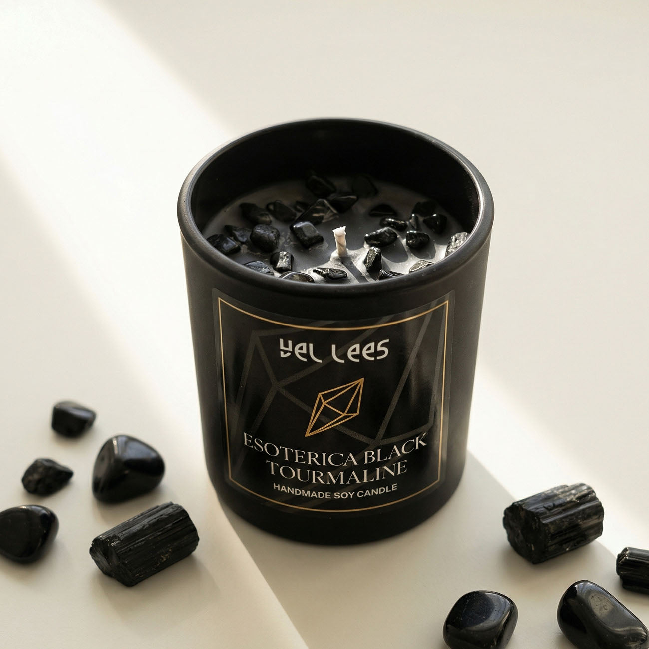 Świeca sojowa z czarnym turmalinem – Esoterica Black