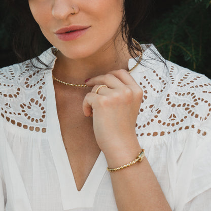 Miedziana bransoletka tensorowa w kolorze złotym - Kubit Królewski (144 MHz)