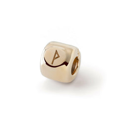 Charm with the Wunjo rune (ᚹ) Gold-plated - amulet of joy and fulfillment - Brass