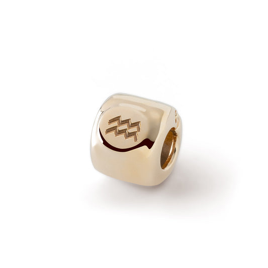 Charms ze znakiem zodiaku Wodnik (♒︎) Pozłacany - srebro pr. 925