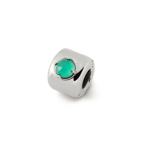 Charms z zielonym agatem Srebrny – Odnowa, zdrowie i równowaga - srebro pr. 925