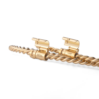 Złota bransoletka tensorowa - Amulet ochronny ze złota próby 585 - Kubit Królewski (144 MHz)